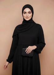 Black Draped Chiffon Hijab