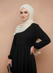 Cream Draped Chiffon Hijab