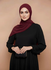 Deep Burgundy Draped Chiffon Hijab