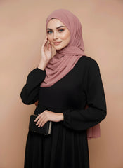 Dusty Rose Draped Chiffon Hijab