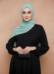 Ice Green Draped Chiffon Hijab