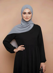 Light Grey Draped Chiffon Hijab