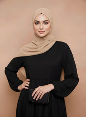 Light Taupe Draped Chiffon Hijab