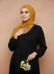 Mustard Draped Chiffon Hijab