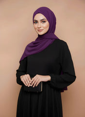 Royal Purple Draped Chiffon Hijab