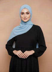 Sky Blue Draped Chiffon Hijab