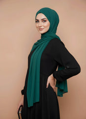 Teal Green Draped Chiffon Hijab