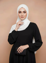 White Draped Chiffon Hijab
