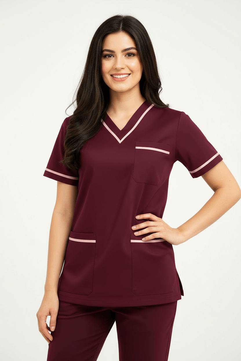 Women’s Brink Scrubs – Dark Red hero