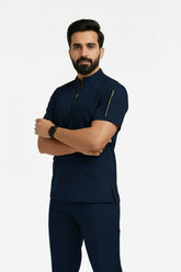 Men Zipper Collar - Cotton