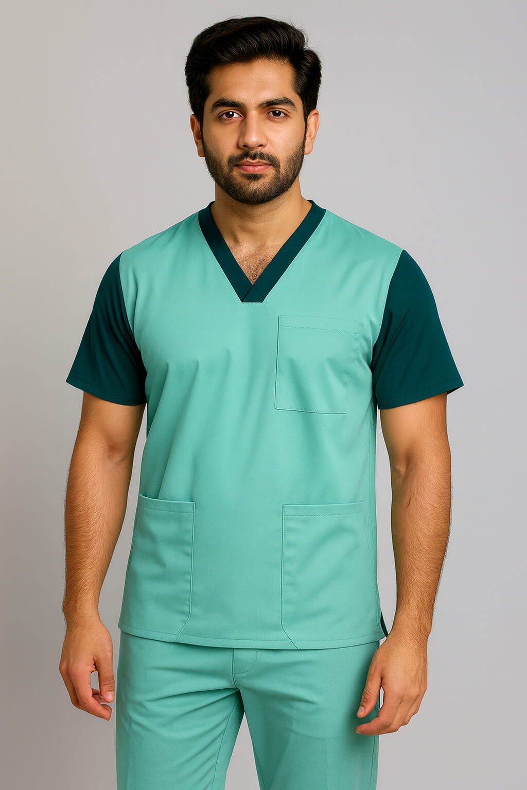 Men’s Duple Sprinter Scrubs – Aqua Mist