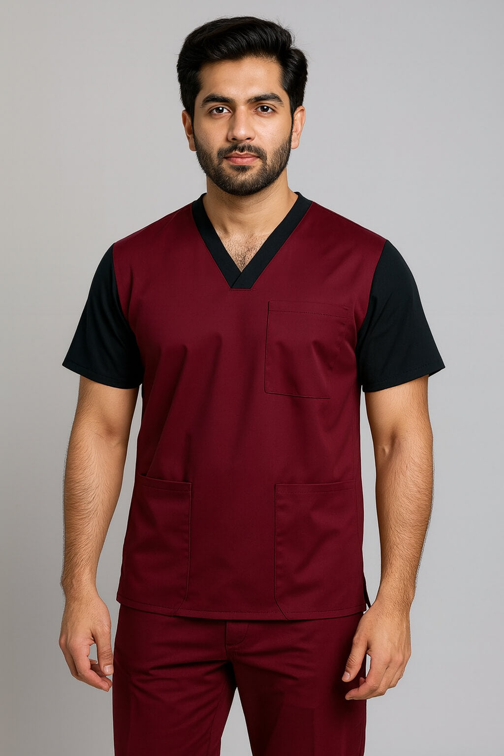 Men’s Duple Sprinter Scrubs – Dark Red
