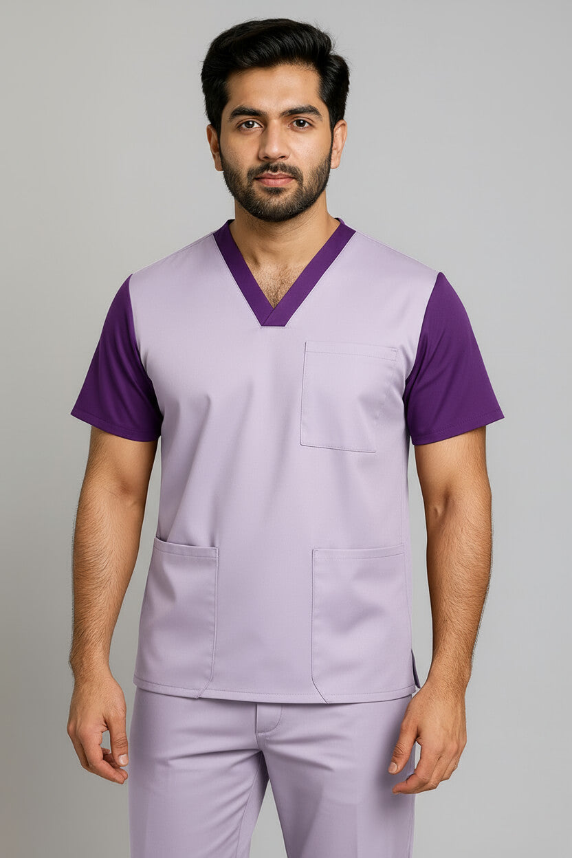 Men’s Duple Sprinter Scrubs – Light Lavender