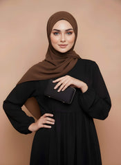 Mocha Brown Draped Chiffon Hijab