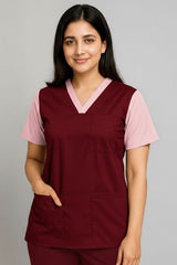 Women’s Duple Scrubs – Dark Red