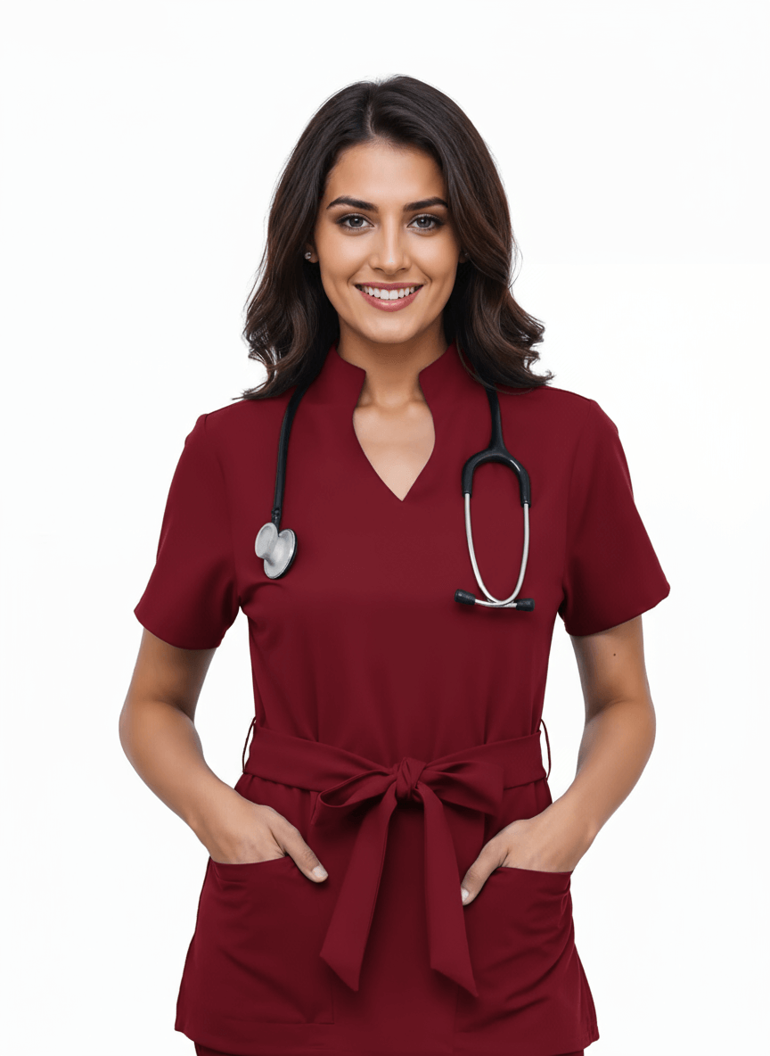 Women’s Nova Scrubs – Dark Red hero