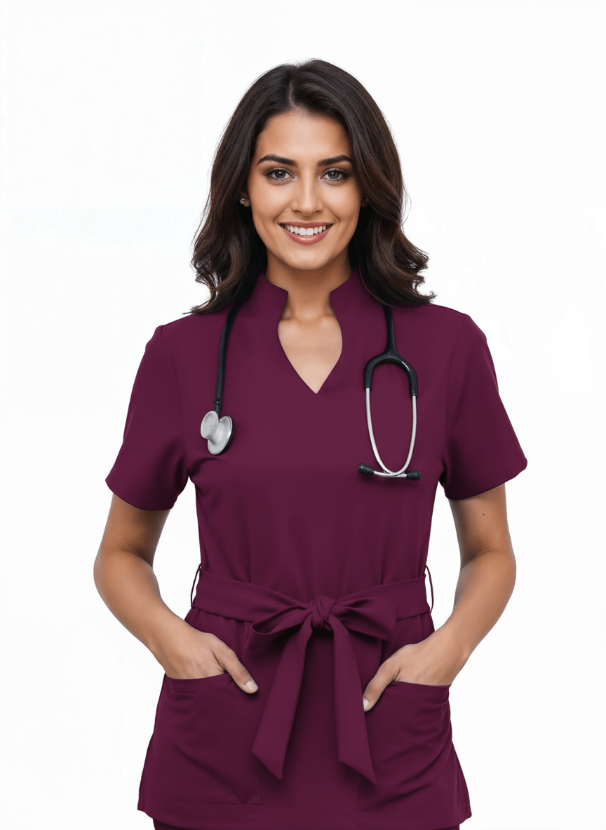 Women’s Nova Scrubs – Deep Plum hero