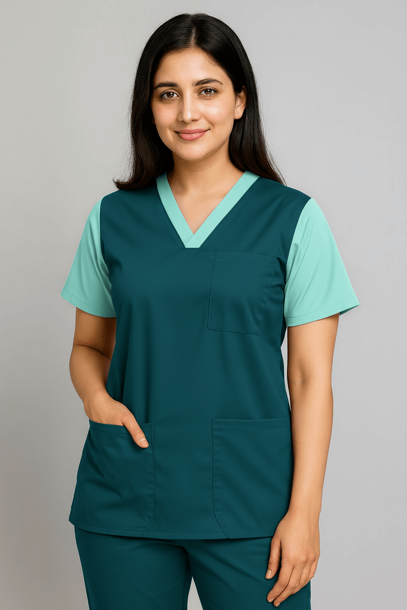 Women’s Duple Scrubs – Deep Teal hero