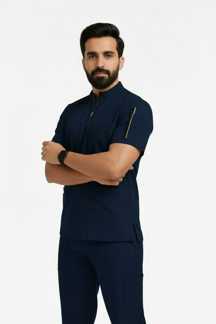 Men Zipper Collar - Cotton
