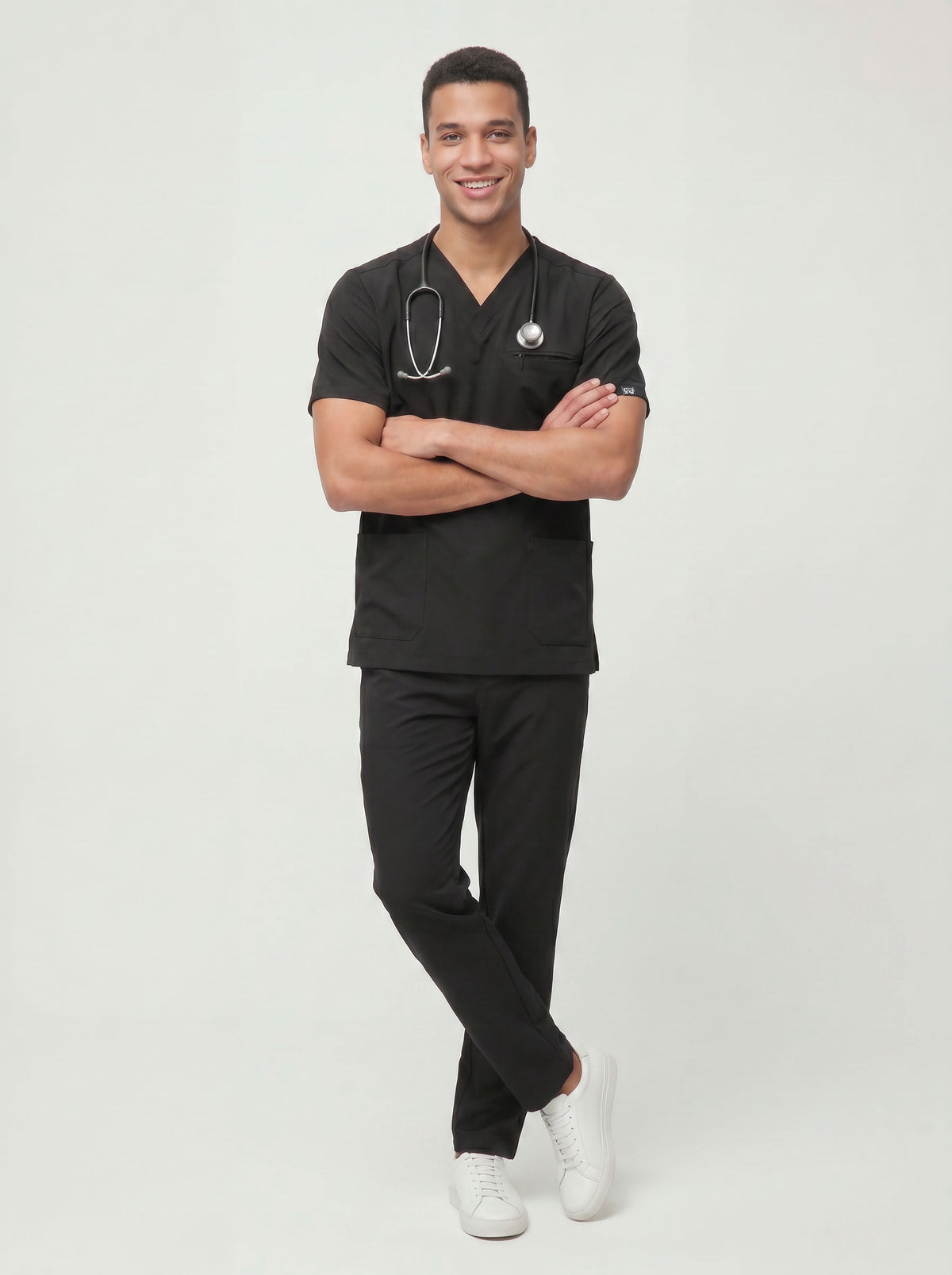 Men Zipper Pocket - Black