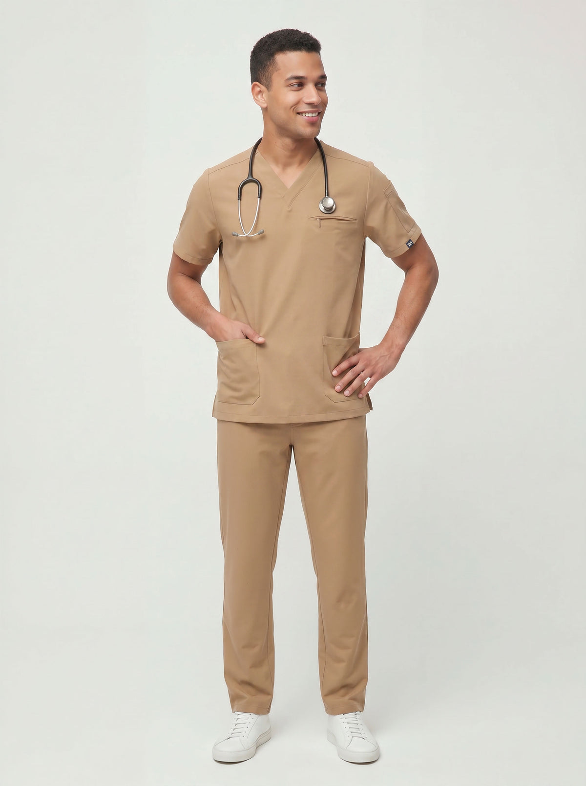 Men Zipper Pocket - Beige