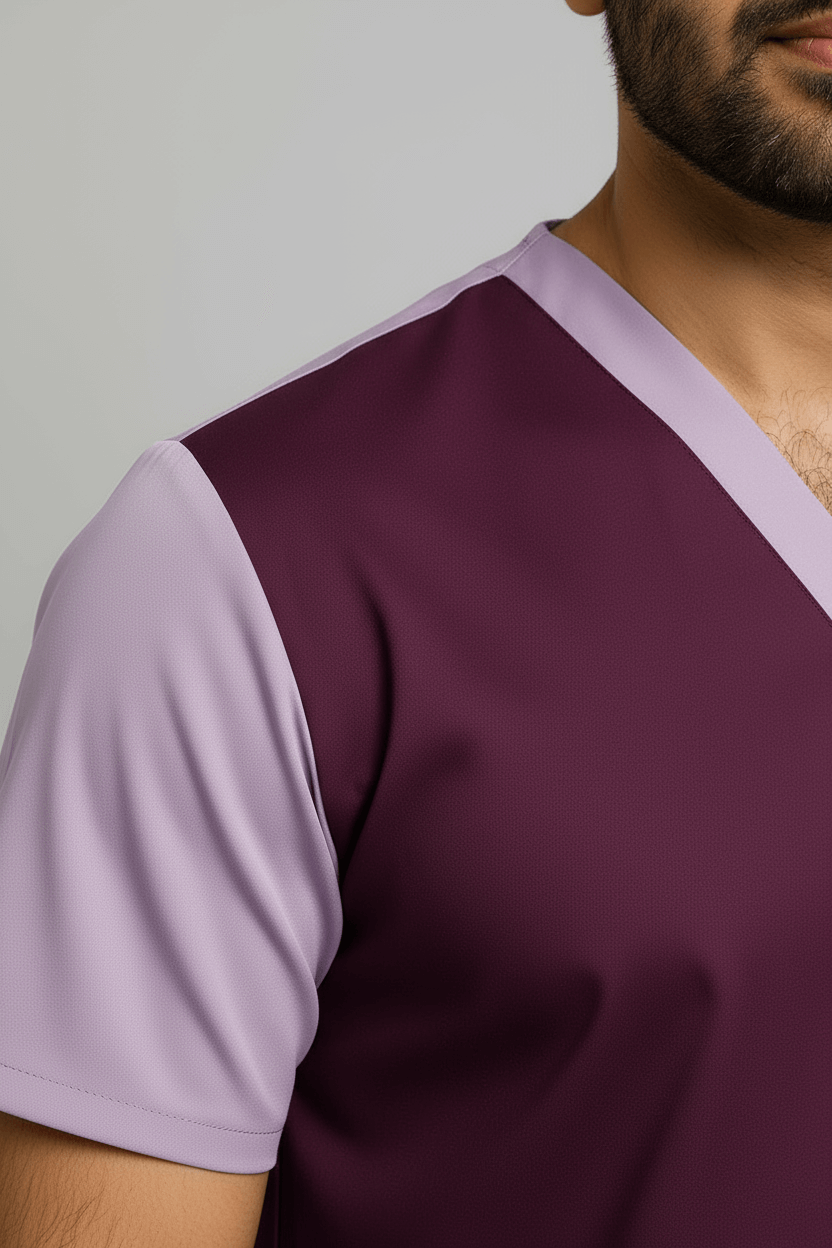 Men’s Duple Sprinter Scrubs – Deep Plum